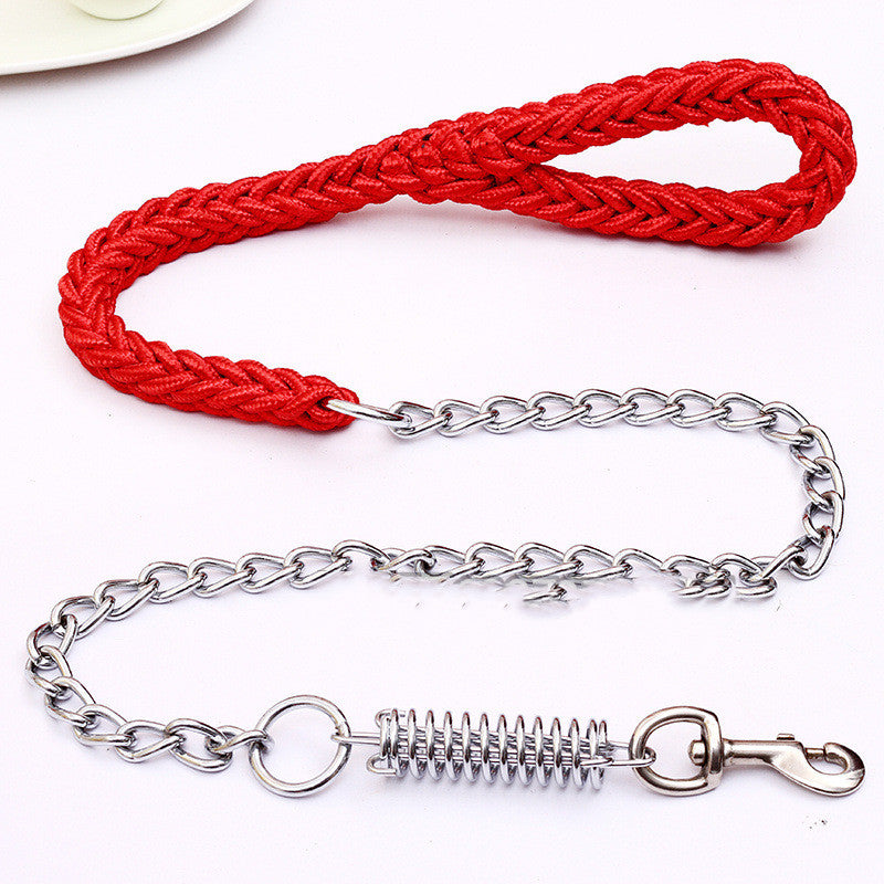 Dog Leash Handwoven Nylon – Anti-Bite, M/L/XL, Green/Red/Black