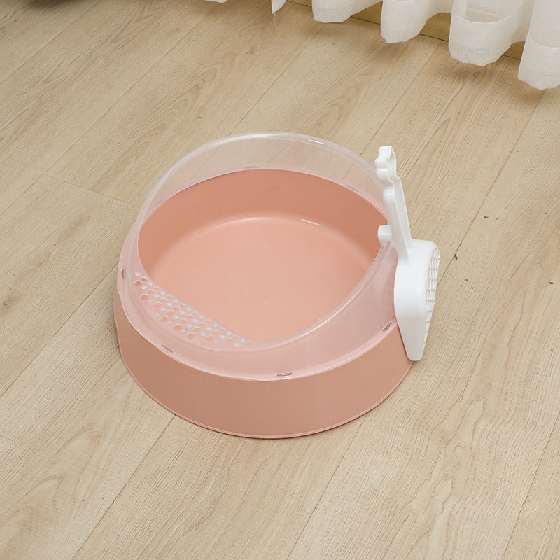 Cat Litter Box Semi-Enclosed with Shovel – Anti-Splash, Large & Small Sizes