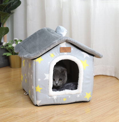 Dog Kennel House Soft Fabric – Cozy Pet Bed S/M/L, Multiple Colors