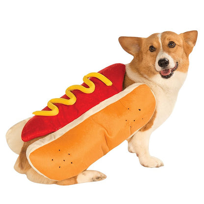 Dog & Cat Hot Dog Halloween Costume – Polyester, S/M/L, Orange
