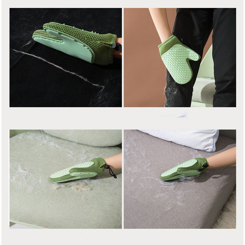 Pet Grooming Gloves Silicone – Hair Removal Massage Gloves for Dogs & Cats