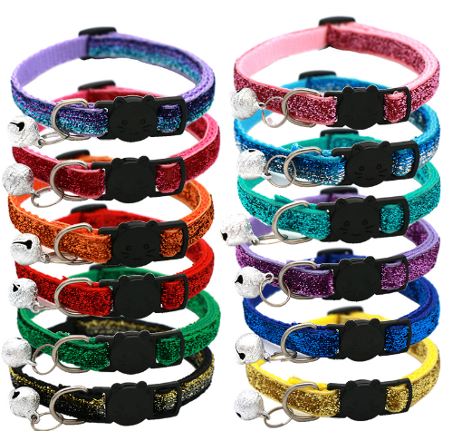 Cat Collar Adjustable with Bell – Soft Nylon, 19–32cm, Multiple Colors