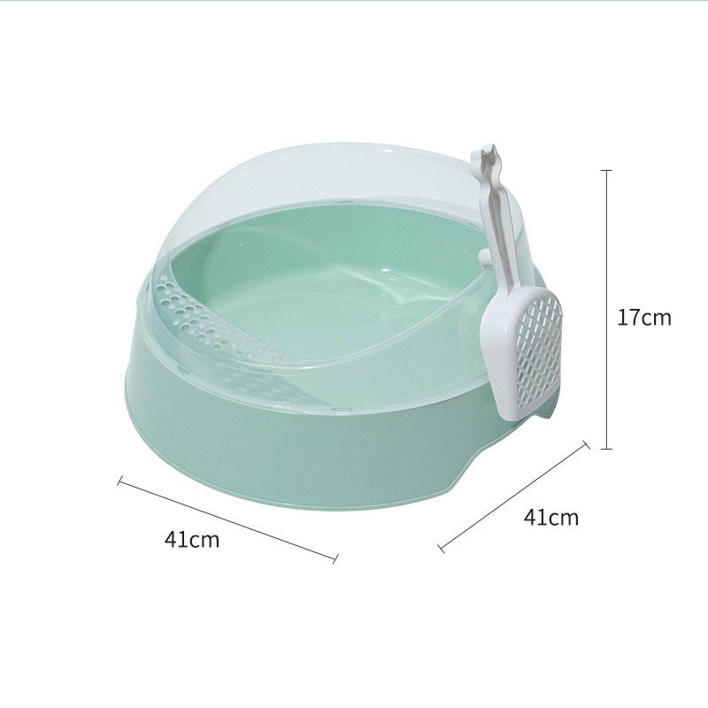 Cat Litter Box Semi-Enclosed with Shovel – Anti-Splash, Large & Small Sizes