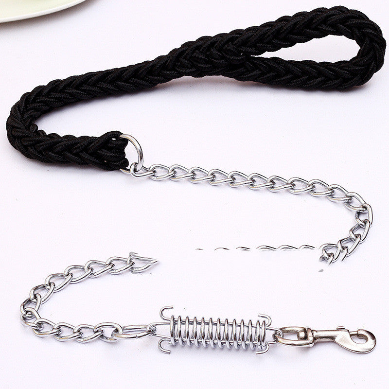Dog Leash Handwoven Nylon – Anti-Bite, M/L/XL, Green/Red/Black