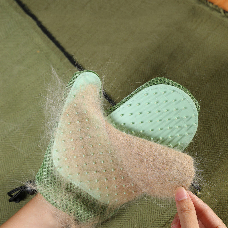Pet Grooming Gloves Silicone – Hair Removal Massage Gloves for Dogs & Cats