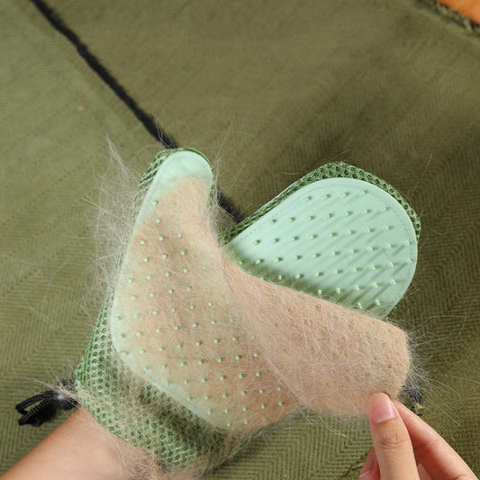 Pet Grooming Gloves Silicone – Hair Removal Massage Gloves for Dogs & Cats
