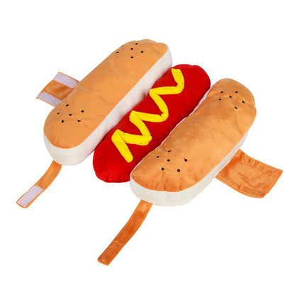 Dog & Cat Hot Dog Halloween Costume – Polyester, S/M/L, Orange