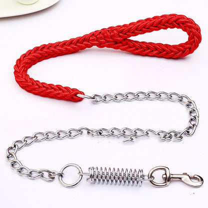 Dog Leash Handwoven Nylon – Anti-Bite, M/L/XL, Green/Red/Black